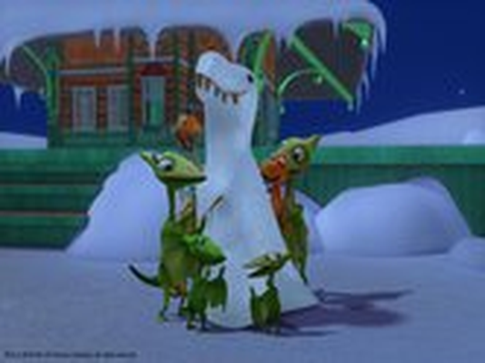 dinosaurs in the snow